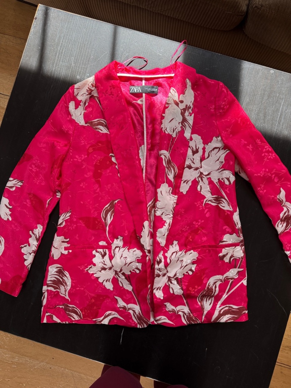 Zara Bright Pink Floral Blazer